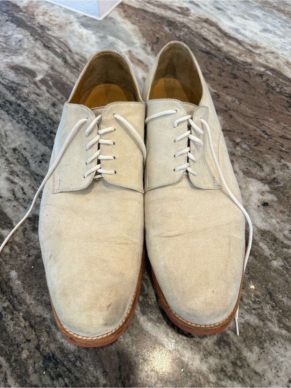 J. Peterman Men's Suede Derby Shoes made in Italy size 12 1/2 have wear scuffs